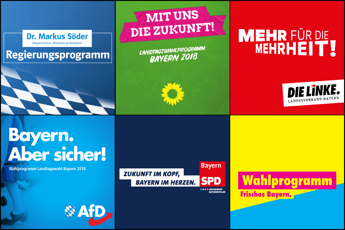 Wahlprogramme aller Parteien für die Landtagswahl in Bayern