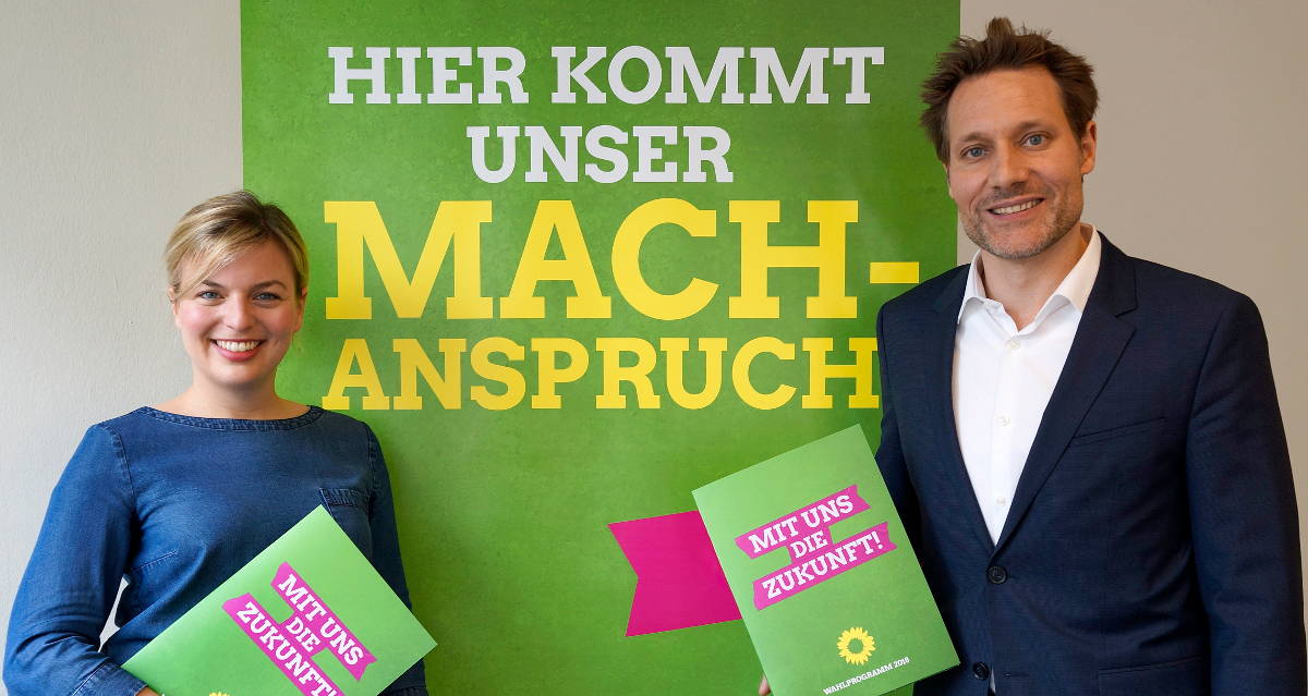 Kandidaten der Grünen Bayern bei der Vorstellung des Programms für die Landtagswahl 2018