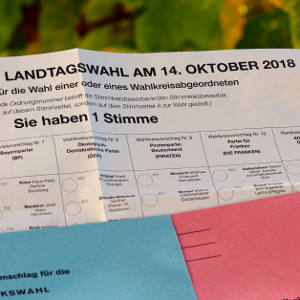 Wahlunterlagen für die Landtagswahl in Bayern