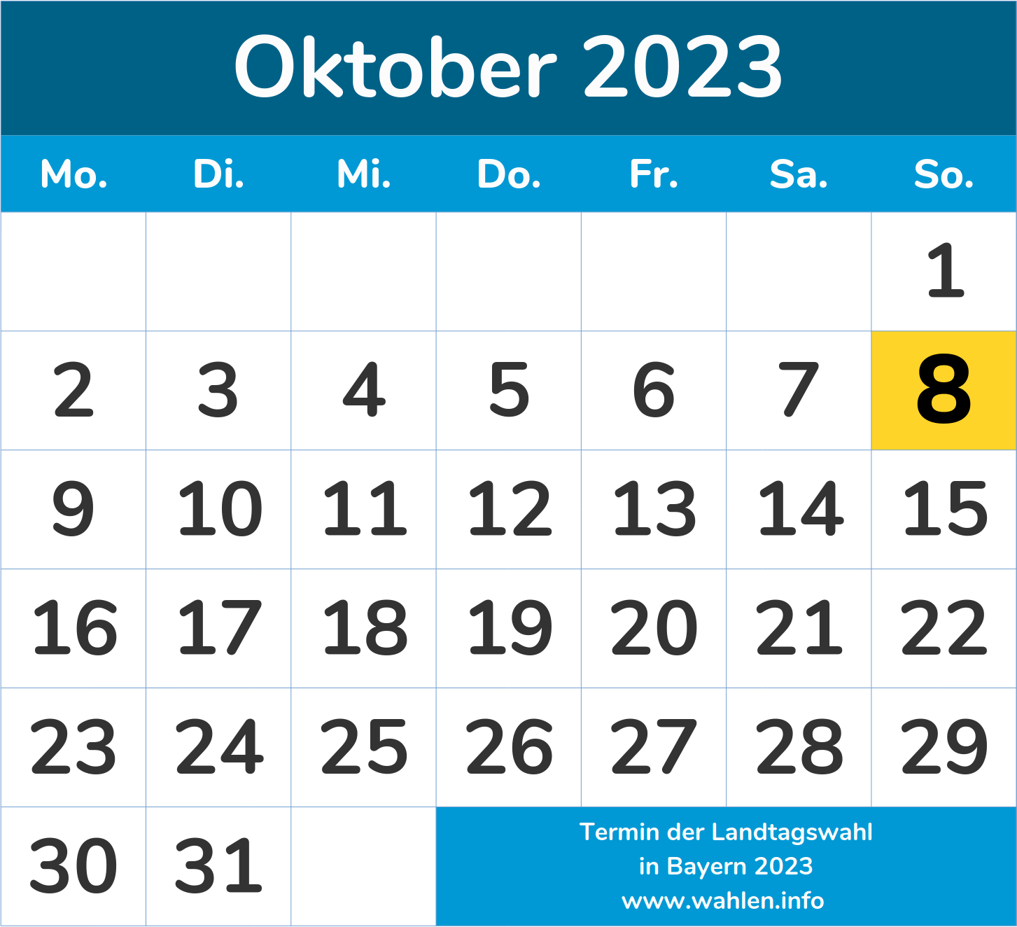 Landtagswahl in Bayern (Termin, Datum, Wahltermin)
