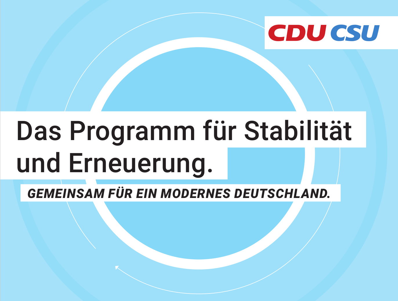 Wahlprogramm der Union (CDU CSU) für die Bundestagswahl